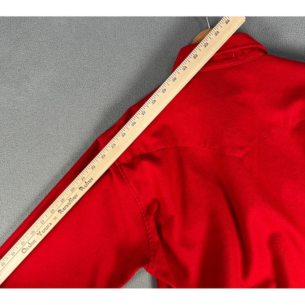 Pendleton Pearl Snap Shirt Medium Red Wool High Grade Western Wear Vintage USA - Picture 8 of 9